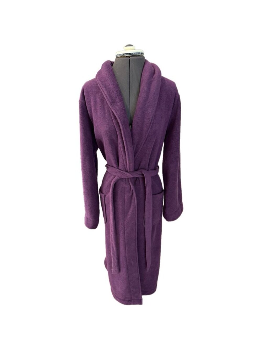 ll bean Women’s Women's Winter Fleece Robe, Wrap-Front Purple Large